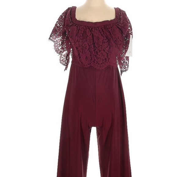Thea Couture Drop Shoulder/Square Neckline Jumpsuit - New with Tags - Picture 2 of 9